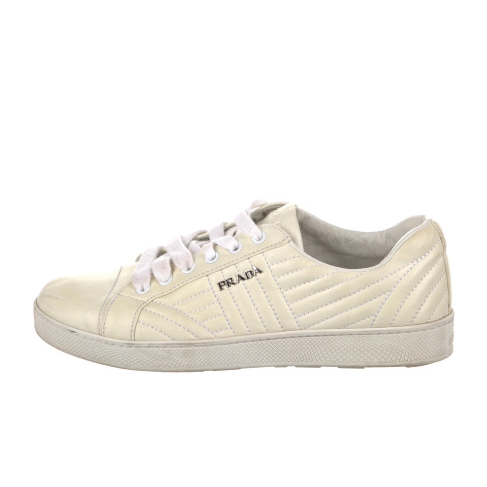 🚨SEND OFFERS🚨Prada Off-White Quilted Leather Sneakers